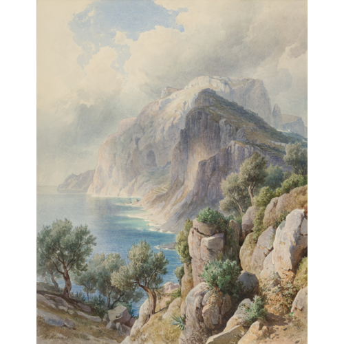 View over the South Coast of Capri, Looking towards Monte Solaro